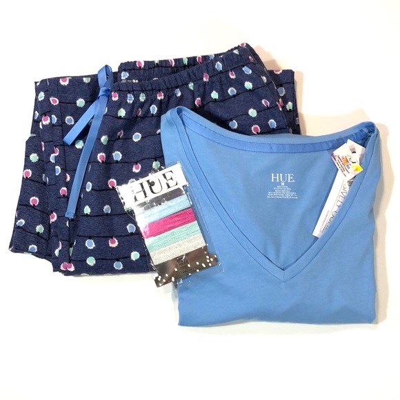 HUE Other - NWT HUE Pajamas-Long Sleeve Top & Flannel Bottoms